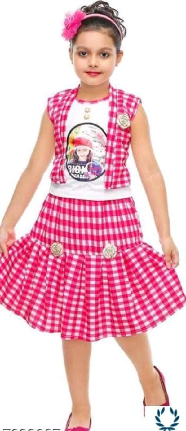 Cutiepie Cotton Blend Pink Funky Girls Frocks - 9-10 Years